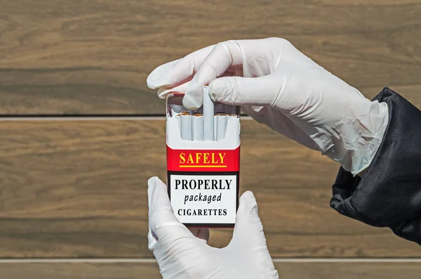 Правильно Упакованные Сигареты Вид Крупным Планом — стоковое фото