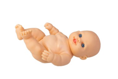 Beyaz arka planda çıplak bebek