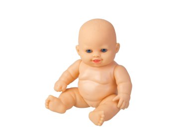 Beyaz arka planda çıplak bebek