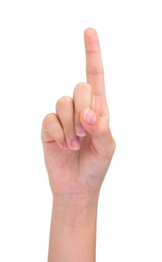 Beyaz arkaplanda el hareketi