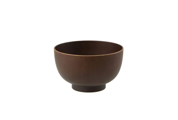 Wooden Bowl White Background — Stock Photo, Image