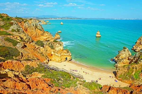 Rocas Naturales Praia Ana Algarve Lagos Portugal —  Fotos de Stock