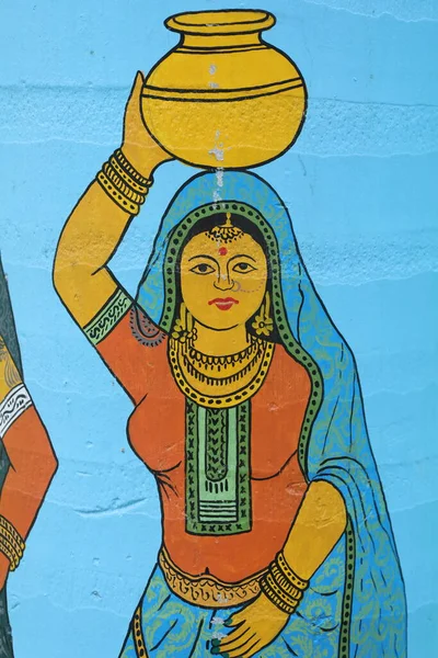 Indian Rural Art Travaille Dans Rue — Photo