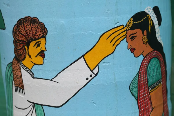 Hindistan Kırsal Sanatları Sokaklarda Çalışıyor — Stok fotoğraf