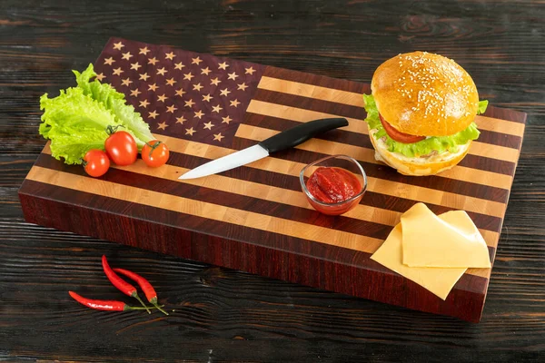Heerlijke Sandwich Ongezond Voedselconcept — Stockfoto