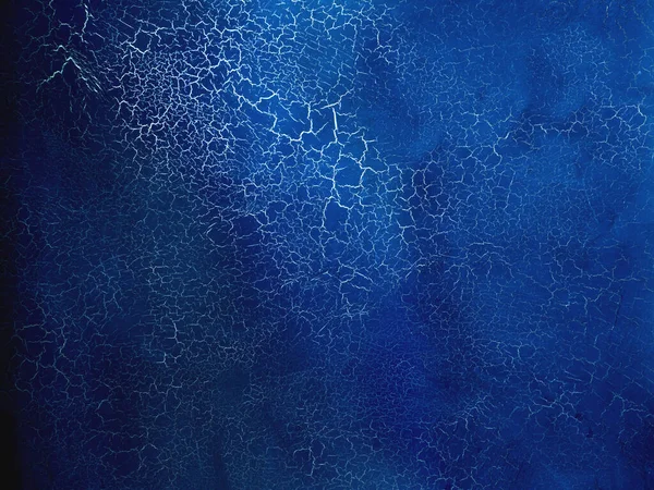 Dark Blue Texture Silver Cracks Surface Craquelure Effect — Stockfoto