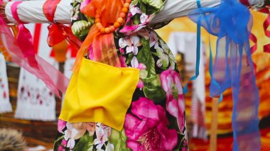 Maslenitsa Kukla Yakın Çekim Saman Heykeli, Kış Sembolü