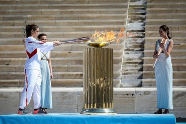 Tokyo 2020 Yaz Olimpiyatları için Olimpiyat Alev devir töreni