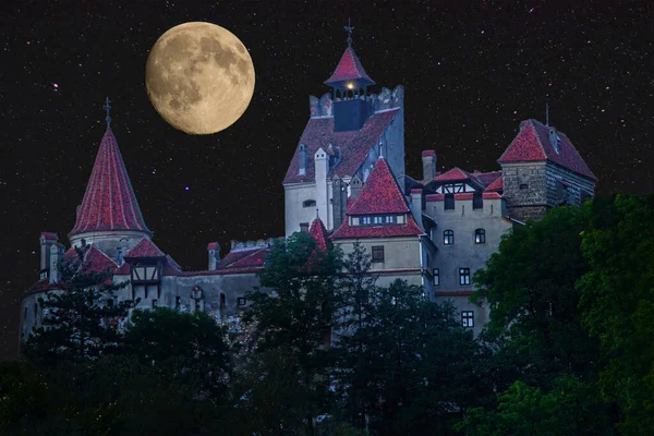 Horror Castle Full Moon — Stock Photo, Image