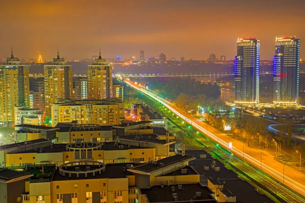 Nuit Kiev Paysage Urbain — Photo
