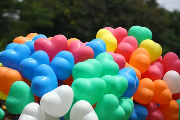 Farbige Luftballons Freien — Stockfoto