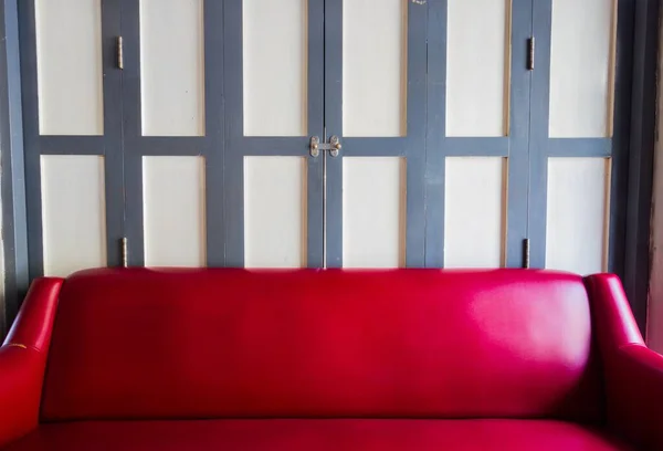Rode Sofa Close Zicht — Stockfoto