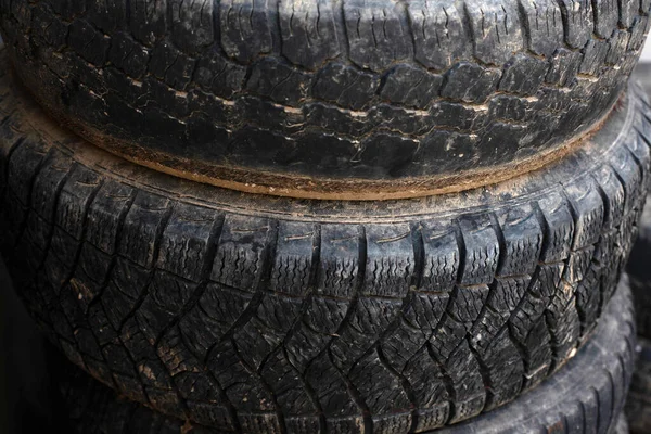 Old Car Tires Close View — Stock Photo, Image
