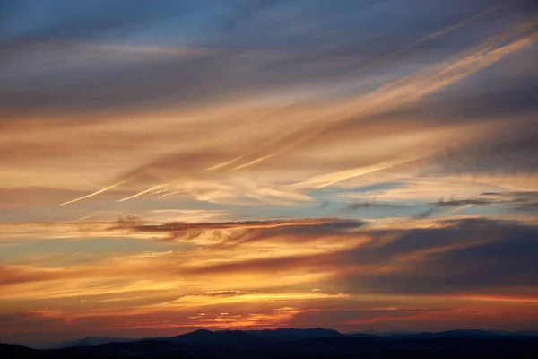 Soumrak Západ Slunce Obloha Malebná Příroda Krása — Stock fotografie
