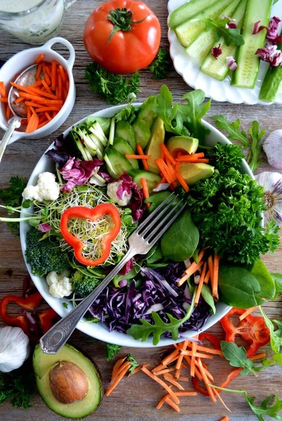 Frischer Salat Gesundes Ernährungskonzept — Stockfoto