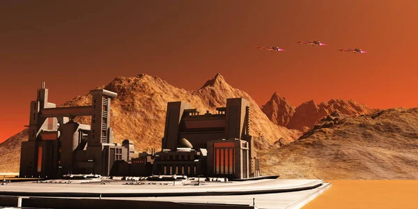 Mars Landskap Scenisk — Stockfoto