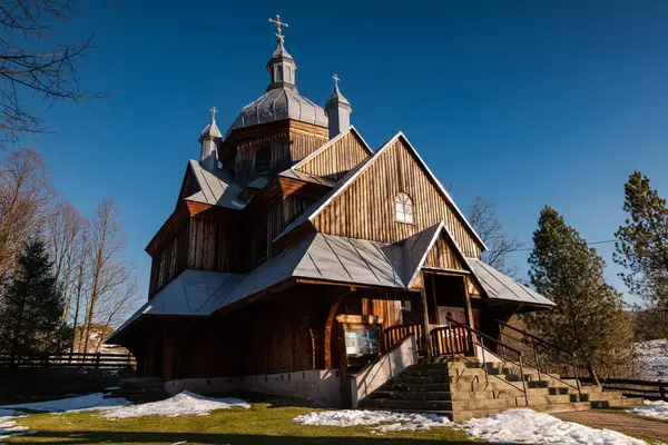 Exterior Hoszow Wooden Orthodox Church Bieszczady Architecture — Stock Photo, Image