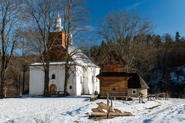 Lopienka Daki Ortodoks Kilisesi Karpat Dağları Bieszczady — Stok fotoğraf