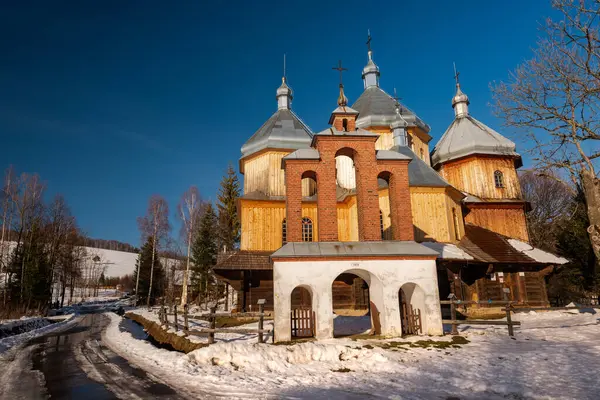 Houten Orthodoxe Kerk Bystre Karpaten Biesz — Stockfoto