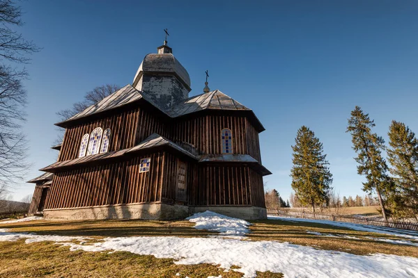Hoszowczyk Teki Ahşap Ortodoks Kilisesi Karpat Dağları Bieszczady — Stok fotoğraf