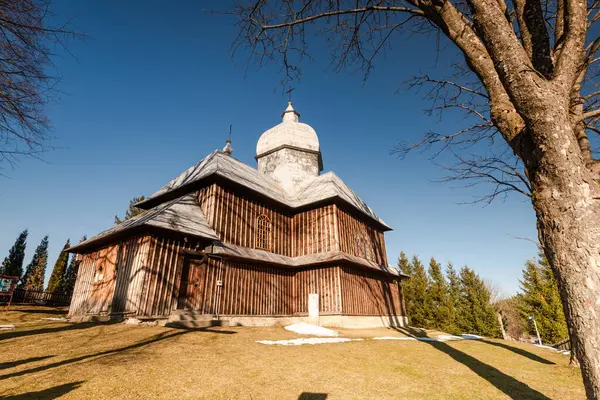 Extérieur Église Orthodoxe Bois Hoszowczyk Bieszczady Archite — Photo