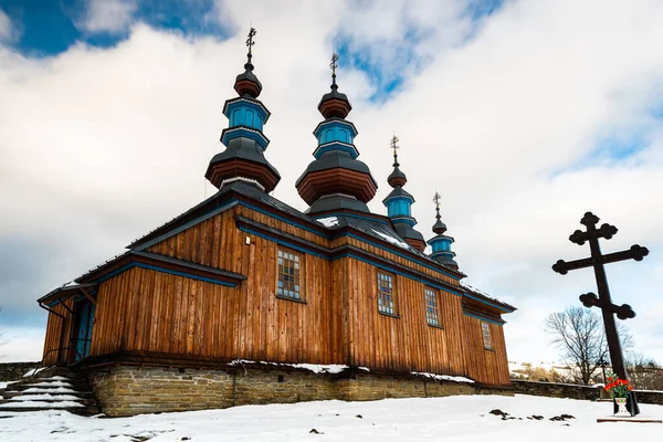 Komancza Ortodoks Kilisesi Nin Dışı Bieszczady Archite — Stok fotoğraf