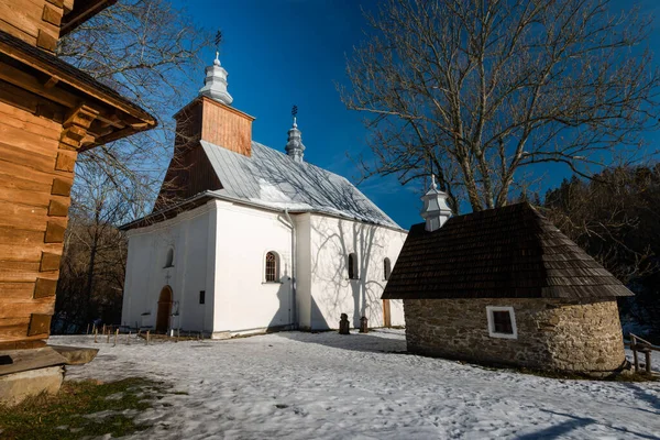Orthodox Church Lopienka Carpathian Mountains Bieszczad — Stock fotografie