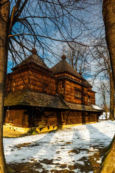 Exterior Smolnik Wooden Orthodox Church Bieszczady Architec — Stockfoto