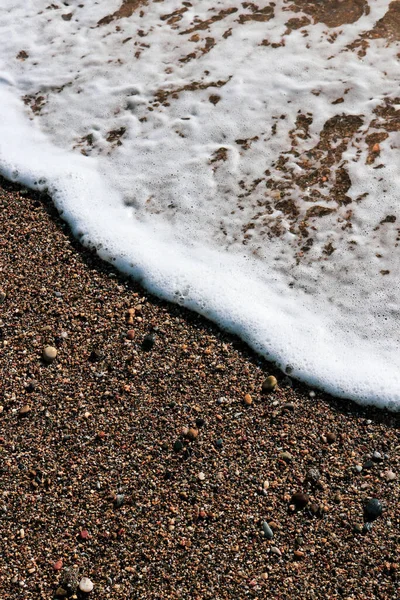 Морська Хвиля Піни Пляжному Піску Морський Літній Фон — стокове фото