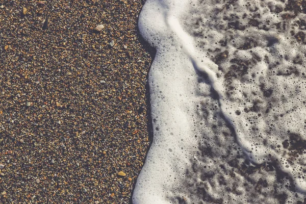 Spiaggia Sabbia Con Schiuma Onda Marina Sfondo Marino Estivo — Foto Stock