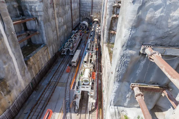 Máquinas Perforación Túneles Sitio Construcción Del Metro — Foto de Stock