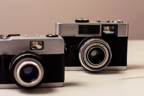Eski Minyatür Kameralar Kapatın — Stok fotoğraf