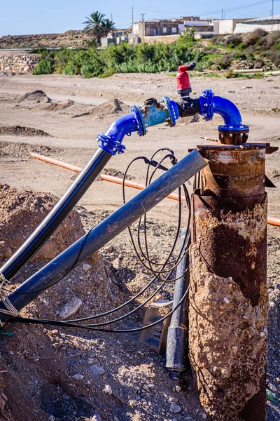 Ventiel 500Mm Drinkwaterleidingen Verbonden Met Multi Gezamenlijke Leden Oude Pijpleiding — Stockfoto