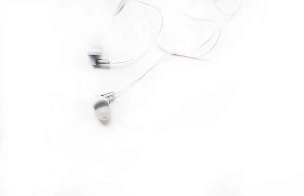 White Earphones White Background — Stock Photo, Image
