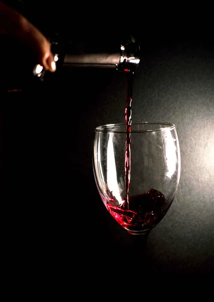 Pouring Red Wine Glass — Stock Photo, Image