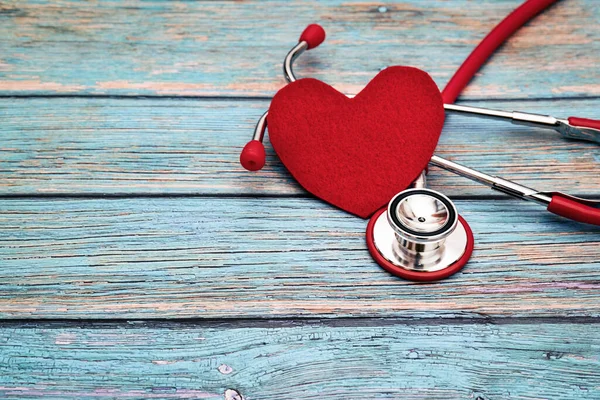 Wereldgezondheidsdag Gezondheidszorg Medisch Concept Rode Stethoscoop — Stockfoto