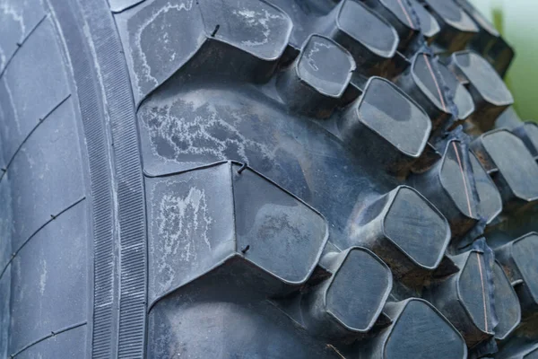Dark Rough Rubber Truck Tire — Stock Photo, Image