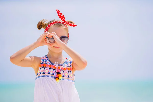Adorable Little Girl Beach Summer Vacation — Stock Photo, Image