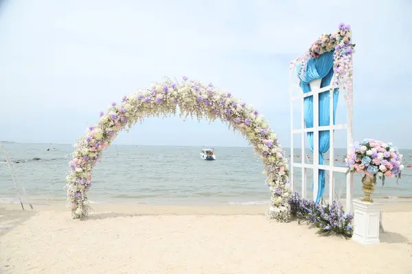 Virágok Dekoráció Funkció Esküvőn — Stock Fotó