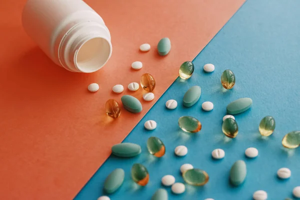 Farmaceutische Pillen Flessen Gezondheidszorgconcept — Stockfoto