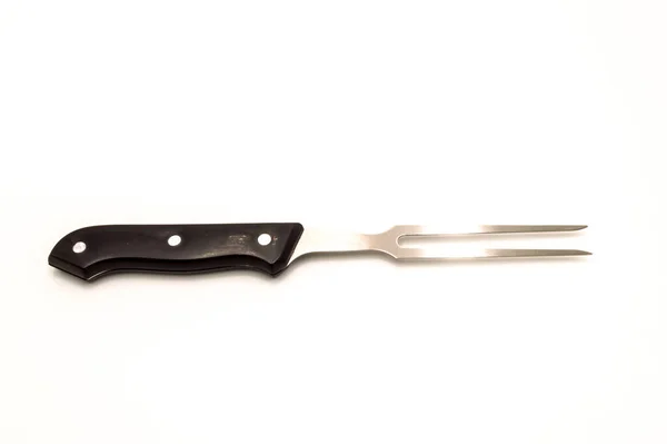 Meat Fork Black Wooden Handle — Stock Photo, Image