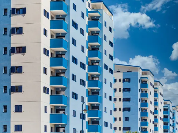 Blue White Condo Buildings — Stock Photo, Image