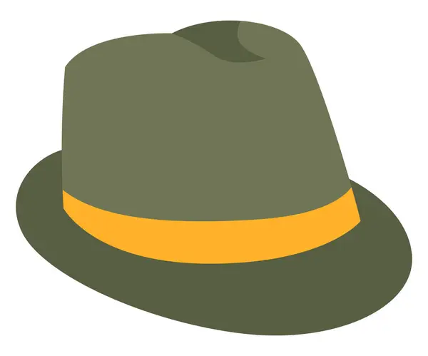 Man green detective hat, illustration, vector on white background