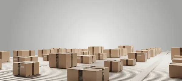 postal parcel logistics shipping parcels 3d-illustration brown