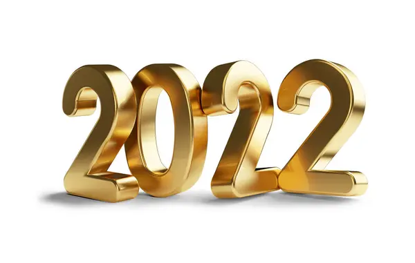 2022 Gouden Vet Letters Illustratie Geïsoleerd — Stockfoto