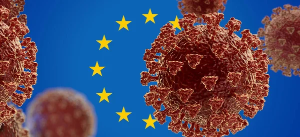 Avrupa Nın Geçmişi Coronavirus Illüstrasyon Konsepti — Stok fotoğraf