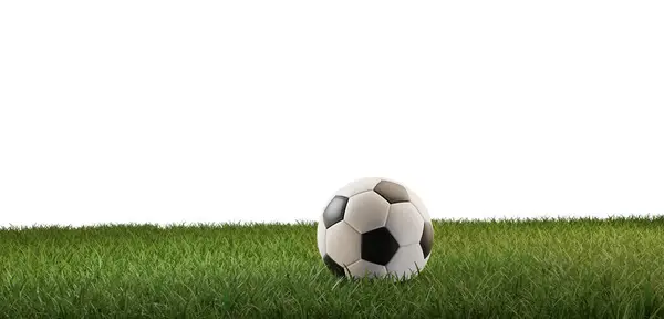 Футбольный Мяч Иллюстрация Зеленое Футбольное Поле — стоковое фото