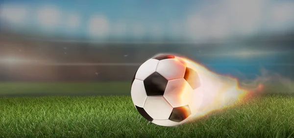Футбольный Мяч Огненный Футбольный Стадион Иллюстрация — стоковое фото