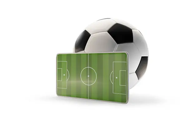 Мобильный Телефон Футбольный Мяч Иллюстрация — стоковое фото