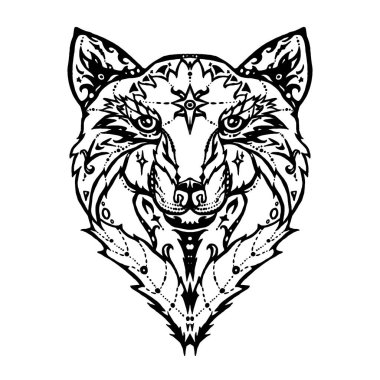 Vahşi kurt dövmesi çizimi